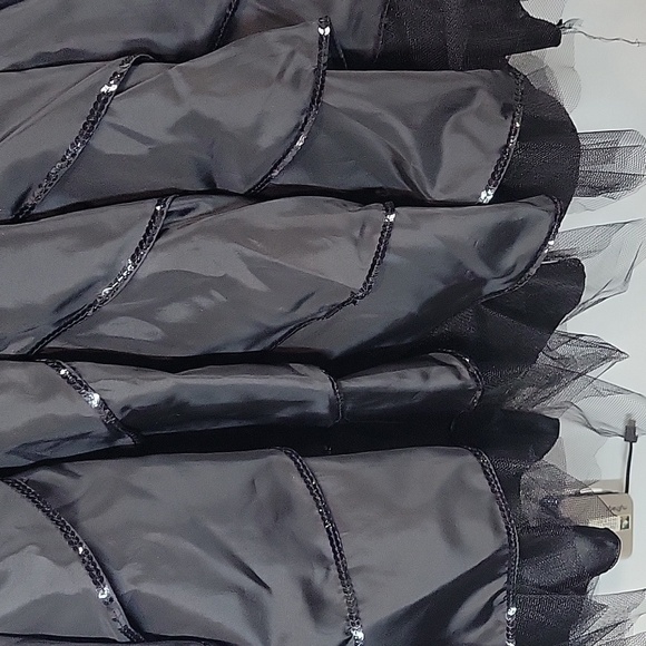 MISS NEW YORK Black mini strapless tulle sequin sweetheart neck dress - Picture 5 of 8